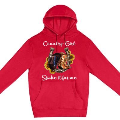 Shakes It For Me Country Music Cowgirl Boots Sunflower Premium Pullover Hoodie