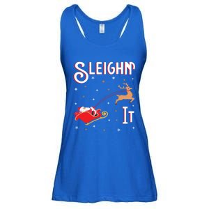 Sleighin It Funny Christmas Pun Sleighing Santa Sleigh Xmas Meaningful Gift Ladies Essential Flowy Tank