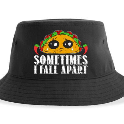 Sometimes I Fall Apart Cute Taco Sustainable Bucket Hat
