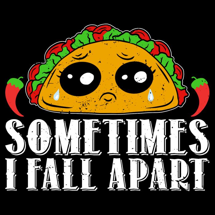 Sometimes I Fall Apart Cute Taco Drawstring Bag