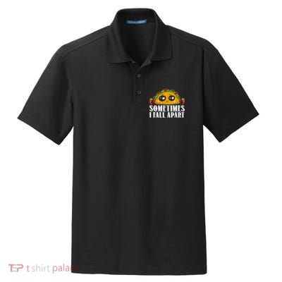 Sometimes I Fall Apart Cute Taco Dry Zone Grid Polo