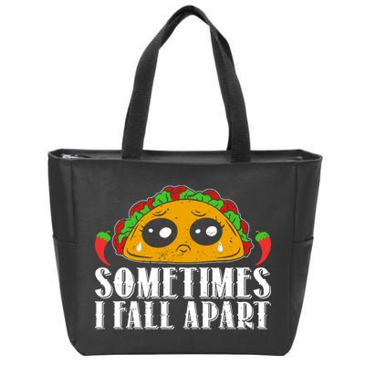 Sometimes I Fall Apart Cute Taco Zip Tote Bag