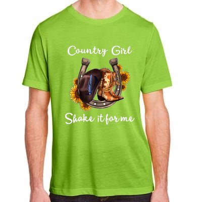 Shakes It For Me Country Music Cowgirl Boots Sunflower Adult ChromaSoft Performance T-Shirt