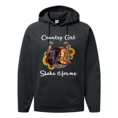 Shakes It For Me Country Music Cowgirl Boots Sunflower Performance Fleece Hoodie