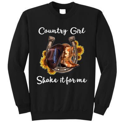 Shakes It For Me Country Music Cowgirl Boots Sunflower Sweatshirt