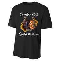 Shakes It For Me Country Music Cowgirl Boots Sunflower Performance Sprint T-Shirt