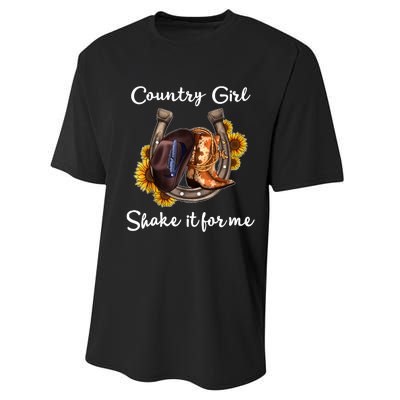 Shakes It For Me Country Music Cowgirl Boots Sunflower Performance Sprint T-Shirt