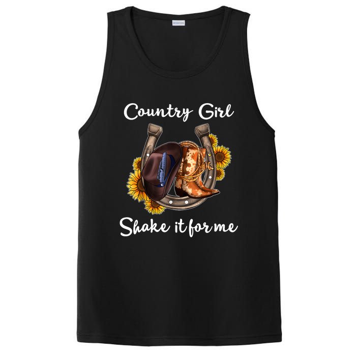 Shakes It For Me Country Music Cowgirl Boots Sunflower PosiCharge Competitor Tank