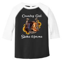 Shakes It For Me Country Music Cowgirl Boots Sunflower Toddler Fine Jersey T-Shirt