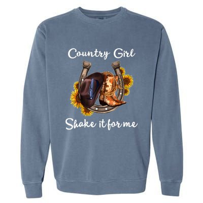 Shakes It For Me Country Music Cowgirl Boots Sunflower Garment-Dyed Sweatshirt