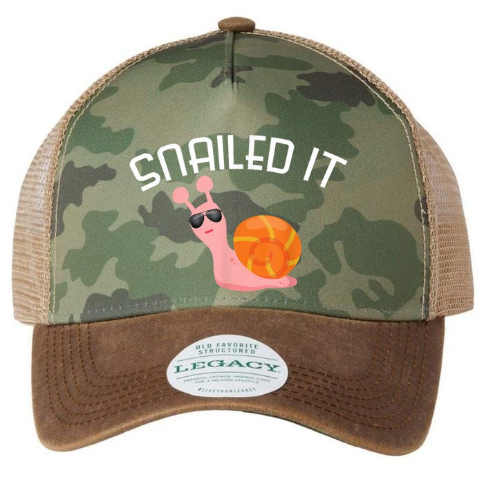 Snailed It Funny Lazy Snail Lover Gift Legacy Tie Dye Trucker Hat