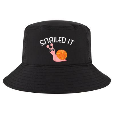 Snailed It Funny Lazy Snail Lover Gift Cool Comfort Performance Bucket Hat