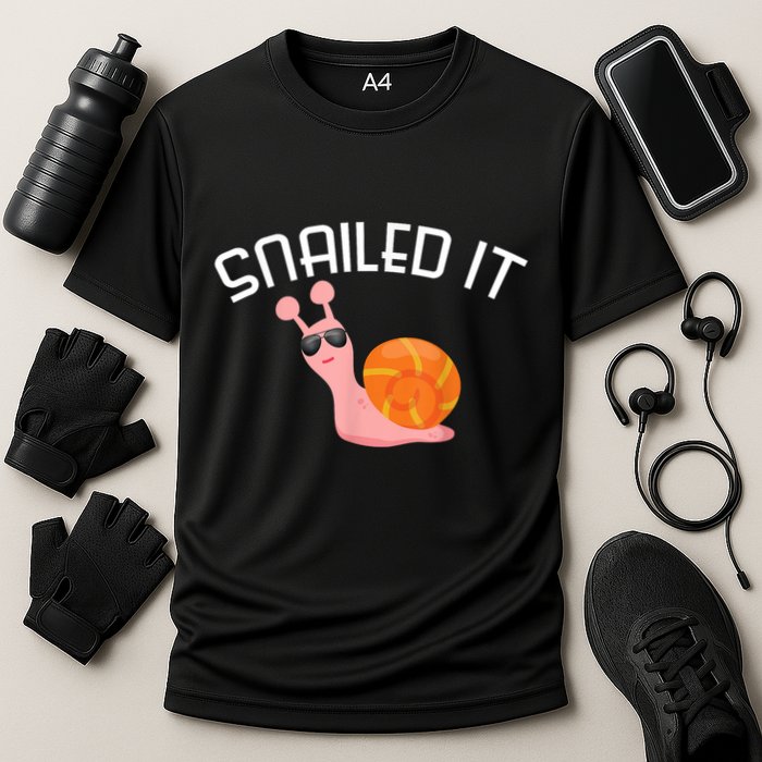 Snailed It Funny Lazy Snail Lover Gift Performance Shirt