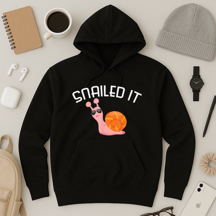 Snailed It Funny Lazy Snail Lover Gift Hoodie