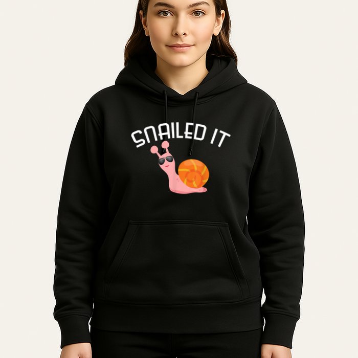 Snailed It Funny Lazy Snail Lover Gift Hoodie