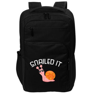 Snailed It Funny Lazy Snail Lover Gift Impact Tech Backpack