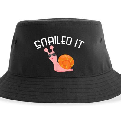 Snailed It Funny Lazy Snail Lover Gift Sustainable Bucket Hat
