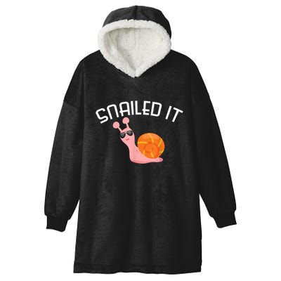 Snailed It Funny Lazy Snail Lover Gift Hooded Wearable Blanket