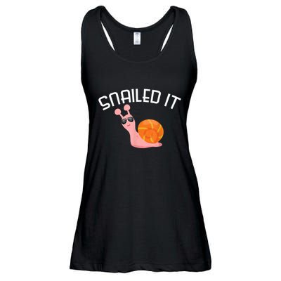 Snailed It Funny Lazy Snail Lover Gift Ladies Essential Flowy Tank