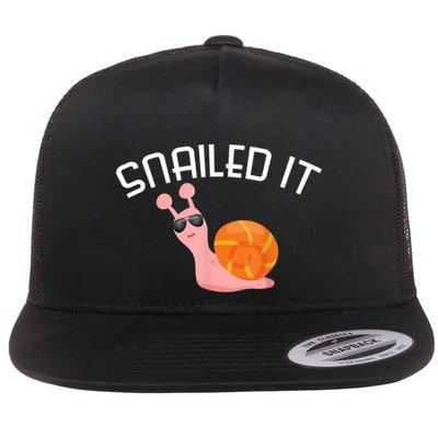 Snailed It Funny Lazy Snail Lover Gift Flatbill Hat