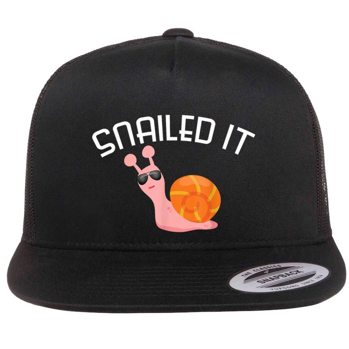 Snailed It Funny Lazy Snail Lover Gift Flatbill Hat