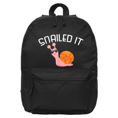 Snailed It Funny Lazy Snail Lover Gift 16 in Basic Backpack