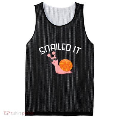 Snailed It Funny Lazy Snail Lover Gift Mesh Reversible Basketball Jersey Tank
