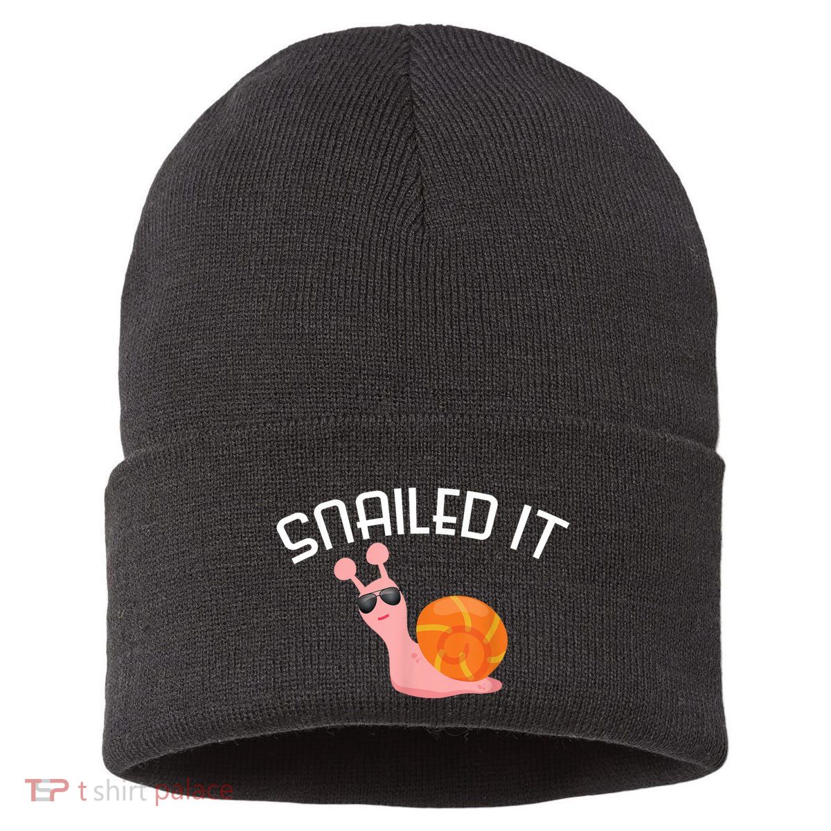 Snailed It Funny Lazy Snail Lover Gift Sustainable Knit Beanie