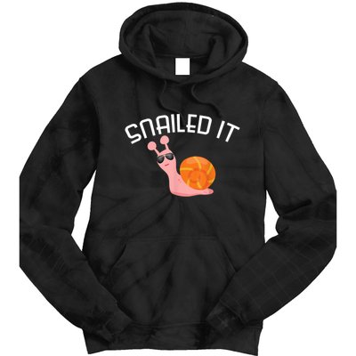 Snailed It Funny Lazy Snail Lover Gift Tie Dye Hoodie