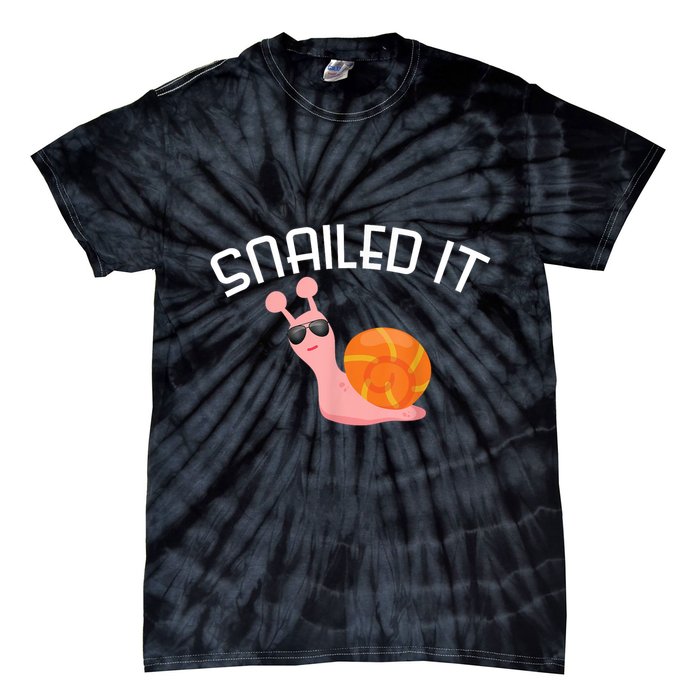 Snailed It Funny Lazy Snail Lover Gift Tie-Dye T-Shirt