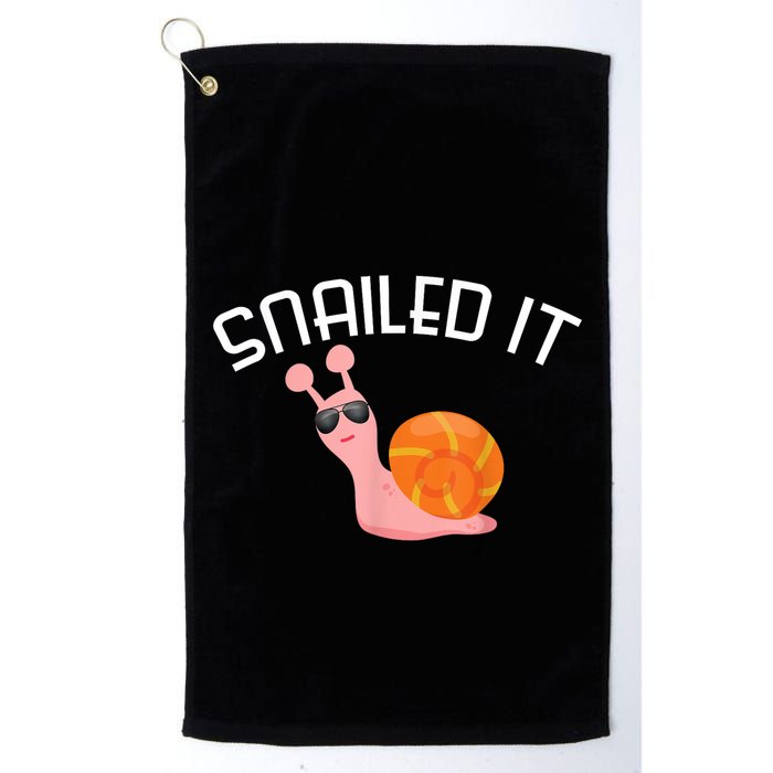 Snailed It Funny Lazy Snail Lover Gift Golf Towel