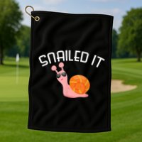 Snailed It Funny Lazy Snail Lover Gift Golf Towel