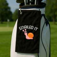 Snailed It Funny Lazy Snail Lover Gift Golf Towel