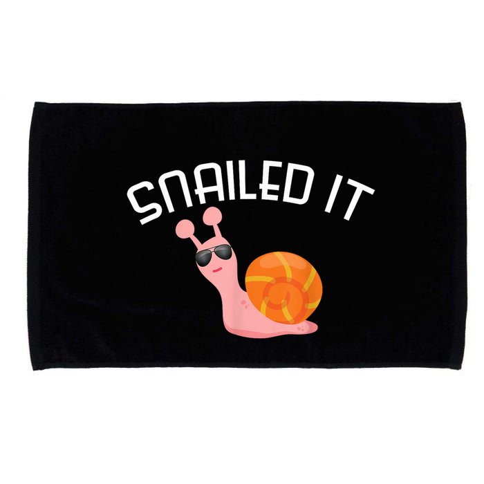 Snailed It Funny Lazy Snail Lover Gift Microfiber Hand Towel