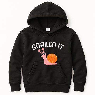 Snailed It Funny Lazy Snail Lover Gift Kids Hoodie
