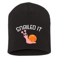 Snailed It Funny Lazy Snail Lover Gift Short Acrylic Beanie