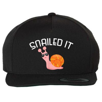 Snailed It Funny Lazy Snail Lover Gift Wool Snapback Cap