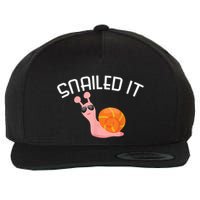 Snailed It Funny Lazy Snail Lover Gift Wool Snapback Cap