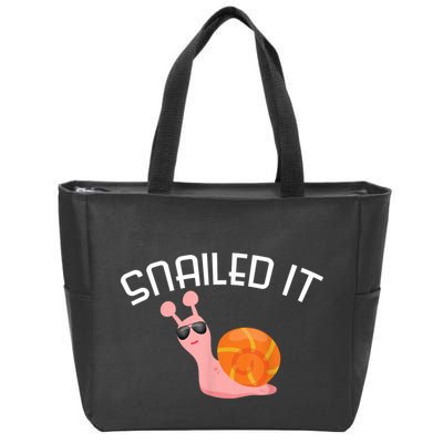 Snailed It Funny Lazy Snail Lover Gift Zip Tote Bag