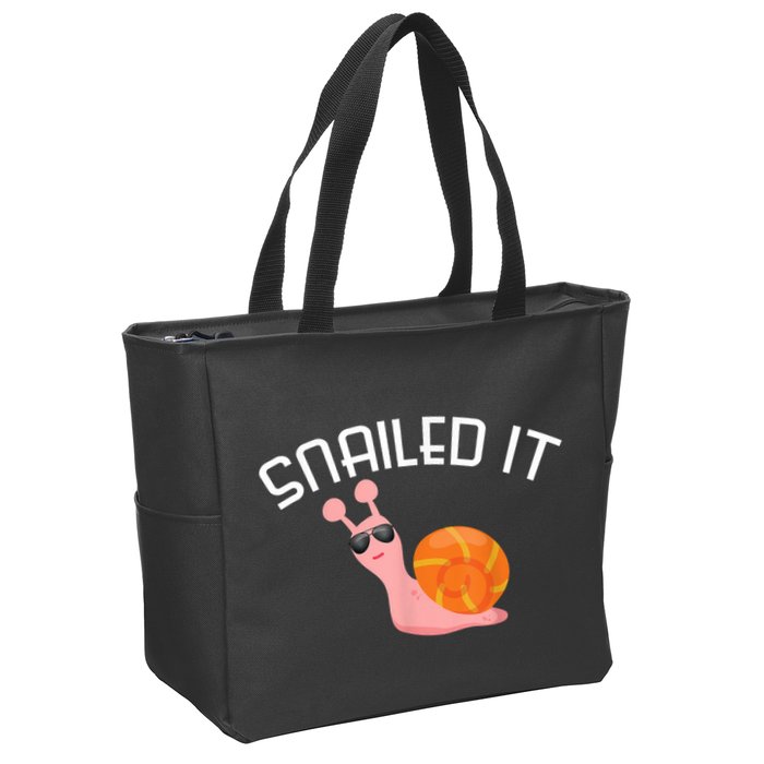 Snailed It Funny Lazy Snail Lover Gift Zip Tote Bag