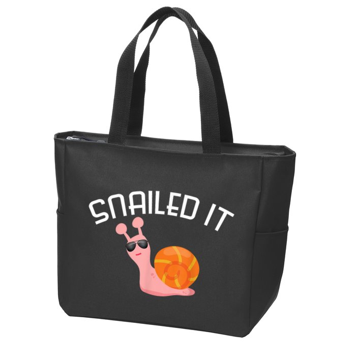 Snailed It Funny Lazy Snail Lover Gift Zip Tote Bag