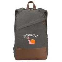 Snailed It Funny Lazy Snail Lover Gift Cotton Canvas Backpack