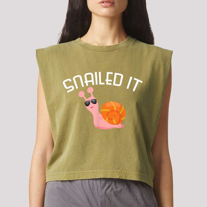 Snailed It Funny Lazy Snail Lover Gift Garment-Dyed Women's Muscle Tee