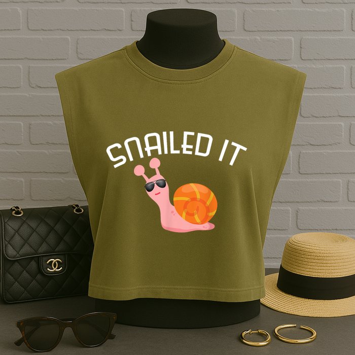 Snailed It Funny Lazy Snail Lover Gift Garment-Dyed Women's Muscle Tee