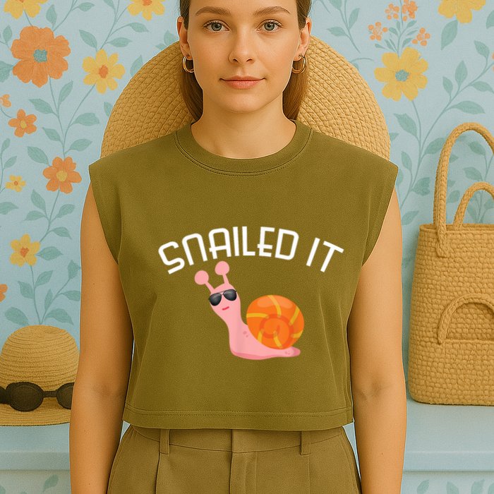 Snailed It Funny Lazy Snail Lover Gift Garment-Dyed Women's Muscle Tee