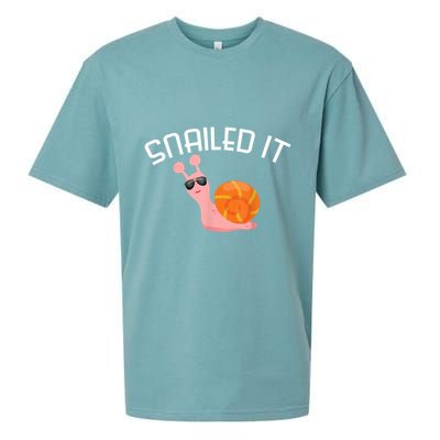 Snailed It Funny Lazy Snail Lover Gift Sueded Cloud Jersey T-Shirt
