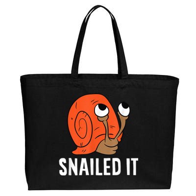 Snailed It Funny Snails Snail Lovers Cotton Canvas Jumbo Tote