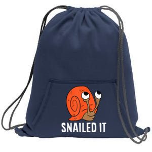 Snailed It Funny Snails Snail Lovers Sweatshirt Cinch Pack Bag