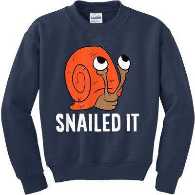 Snailed It Funny Snails Snail Lovers Kids Sweatshirt