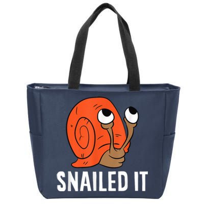 Snailed It Funny Snails Snail Lovers Zip Tote Bag